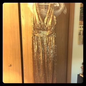 Gold sequin formal/bridesmaids dress